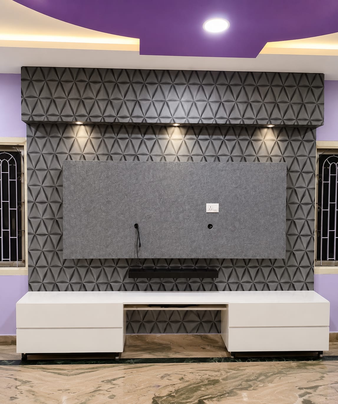 Accent wall with wallpapers by ROXY Interiors